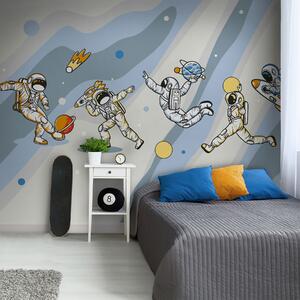 Carta da parati murale Vignetta di un astronauta con un razzo in testa, Carta da parati popolare, Carta da parati popolare, u93828 - Muralas.it
