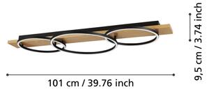 Eglo 901717 - Plafoniera LED BOYAL 3xLED/12W/230V 3000K beige/nero