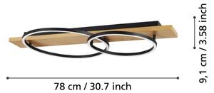 Eglo 901716 - Plafoniera LED BOYAL 2xLED/12W/230V 3000K beige/nero