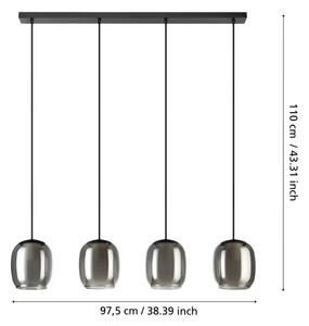 Eglo 901193 - Lampadario a sospensione con filo CIAMPINO 4xE27/28W/230V grigio