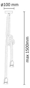 Lampadario LED a sospensione con filo ROPE 2xE27/10W/230V