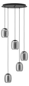 Eglo 901194 - Lampadario a sospensione con filo CIAMPINO 5xE27/28W/230V grigio