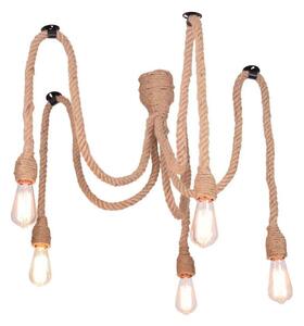 Lampadario LED a sospensione con filo ROPE CASA 5xE27/10W/230V ragno