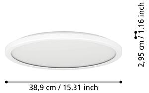 Eglo 901447 -Plafoniera LED da esterno ROVITO 18,5W/230V diametro 38,9cm IP44 bianco