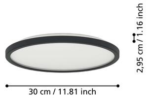 Eglo 901438-Plafoniera LED da esterno ROVITO 13,9W/230V diametro 30 cm IP44 nero