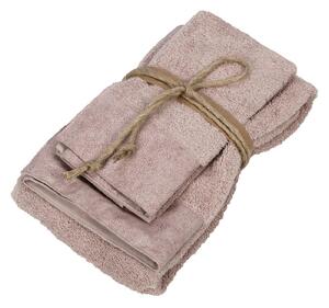Coppia asciugamani viso e ospite Galuchat Fazzini - Rosa Boho,Set 1 (40x60) + 1 (60x110)