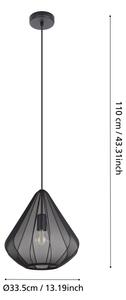 Eglo 43994 - Lampadario a sospensione con filo 1xE27/40W/230V diametro 33,5 cm nero