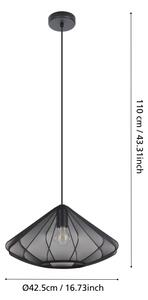 Eglo 43995 - Lampadario a sospensione con filo DOLWEN 1xE27/40W/230V diametro 42,5 cm nero