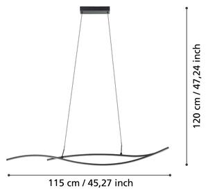 Eglo 901207 - Lampadario LED a sospensione con filo GRISOLIA LED/20W/230V 4000K nero