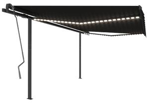Tenda da Sole Retrattile Manuale con LED 4,5x3 m Antracite