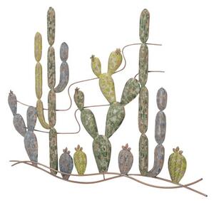 Pannello decorativo in ferro disegno Cactus 90x64x2,5 cm multicolor