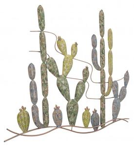 Pannello decorativo in ferro disegno Cactus 90x64x2,5 cm multicolor