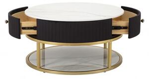 Tavolo da caffè con struttura dorata montpellier colore nero ø75x36 cm