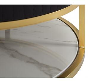 Tavolo da caffè con struttura dorata montpellier colore nero ø75x36 cm