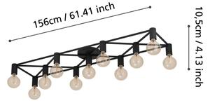 Eglo 43722 - Plafoniera SPEKE 11xE27/40W/230V nero