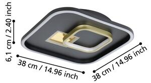 Eglo 901245 - Plafoniera LED TIRIOLO LED/16,2W/230V+LED/9,2W nero/oro