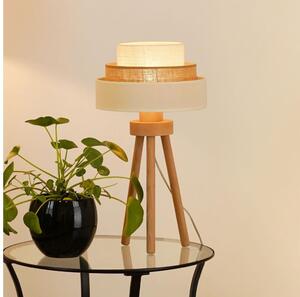 Brilagi - Lampada da tavolo DENVER LUNETA 1xE27/15W/230V beige/marrone/color crema