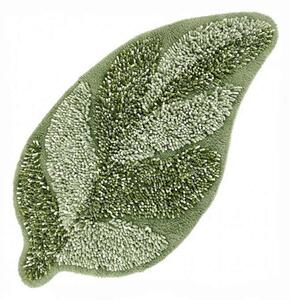 Tappeto bagno originale antiscivolo sagomato in cotone Leaf - Salvia,55 x 110
