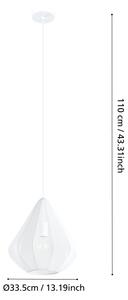 Eglo 43996 - Lampadario a sospensione con filo DOLWEN 1xE27/40W/230V diametro 33,5 cm bianco
