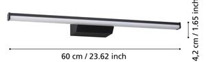 Eglo 901287 - Illuminazione LED RGBW Dimmerabile per bagno REGELLO-Z 12W/230V IP44 nero
