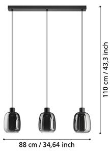 Eglo 901121-LED RGBW Lampadario dimmerabile a sospensione con filo MOLOCHIO-Z 3xLED/3,7W/230V grigio