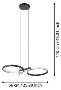 Eglo 901267 - Lampadario LED a sospensione con filo SERPINS LED/21W/230V 3000K nero
