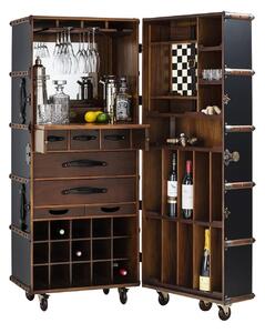 MOBILI 2G - Armadio baule bar portatile Legno nero 52x62x147