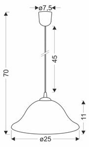 Lampadario a sospensione con filo VERA 1xE27/60W/230V rame/bianco