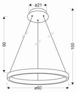 Lampadario LED a sospensione con filo HASHIM LED/34W/230V diametro 60 cm rame