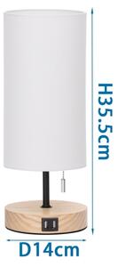 Aigostar - Lampada da tavolo con porta USB 1xE27/40W/230V nera/crema