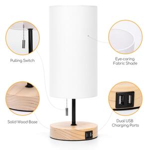 Aigostar - Lampada da tavolo con porta USB 1xE27/40W/230V nera/crema