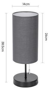 Aigostar - Lampada da tavolo con porta USB 1xE27/40W/230V nero