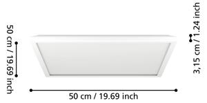 Eglo 901452 - Plafoniera LED da esterno ROVITO 17W/230V 50x50 cm IP44 bianco