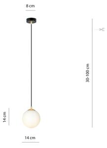 Lampadario a sospensione con filo ROYAL 1xE14/10W/230V diametro 14 cm nero