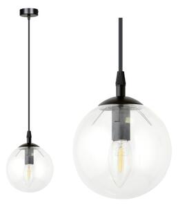 Lampadario a sospensione con filo COSMO 1xE14/10W/230V diametro 14 cm nero/limpido