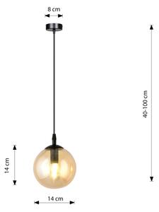 Lampadario a sospensione con filo COSMO 1xE14/10W/230V diametro 14 cm nero/beige