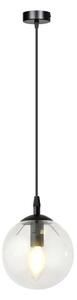Lampadario a sospensione con filo COSMO 1xE14/10W/230V diametro 14 cm nero/limpido