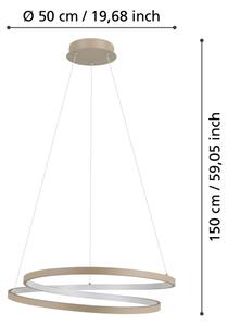 Eglo 901139 - Lampadario LED a sospensione con filo RUOTALE LED/36W/230V 3000K beige