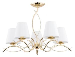 Lampadario a sospensione con supporto rigido MONZA 5xE14/10W/230V oro