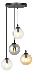 Lampadario a sospensione con filo COSMO 4xE14/10W/230V diametro 40 cm nero/grigio/beige/limpido
