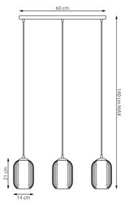 Lampadario a sospensione con filo VERDI 3xE27/15W/230V nero/grigio/bianco