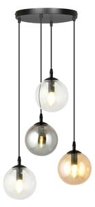 Lampadario a sospensione con filo COSMO 4xE14/10W/230V diametro 40 cm nero/grigio/beige/limpido