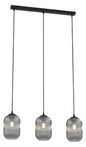 Lampadario a sospensione con filo VERDI 3xE27/15W/230V nero/grigio