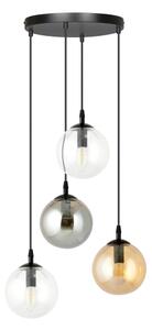 Lampadario a sospensione con filo COSMO 4xE14/10W/230V diametro 40 cm nero/grigio/beige/limpido
