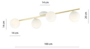 Plafoniera SPLENDI 4xE14/10W/230V bianco/oro