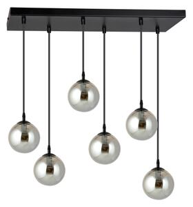 Lampadario a sospensione con filo COSMO 6xE14/10W/230V nero/grigio
