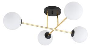 Lampadario a sospensione con supporto rigido MAGNUM 4xE14/10W/230V bianco/oro/nero