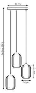 Lampadario a sospensione con filo VERDI 3xE27/15W/230V diametro 30 cm nero/grigio/bianco