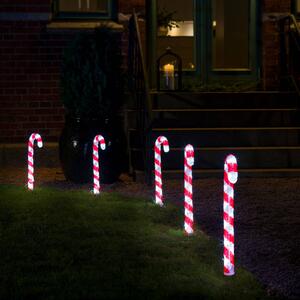 Konstsmide Christmas Decorazione LED a bastoncini di zucchero, set 5x