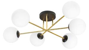 Lampadario a sospensione con supporto rigido MAGNUM 6xE14/10W/230V bianco/oro/nero